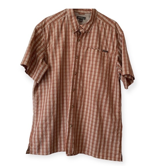 Eddie Bauer Shirt Mens Size XL Short Sleeve Button Down‎ Pockets Collared - Picture 1 of 7